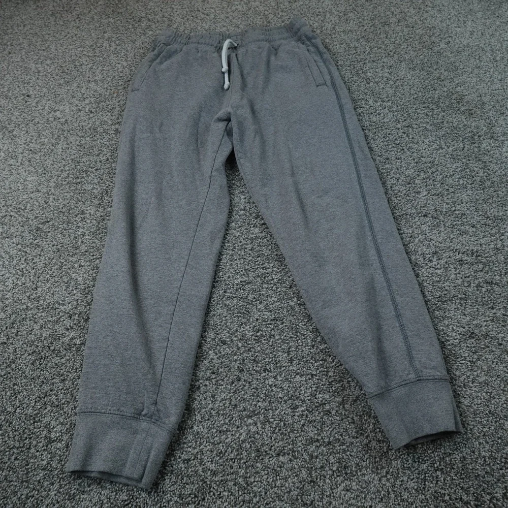 North Face Pants Mens M Gray Fleece Drawstring Jogger Sweatpants Hike Outdoor